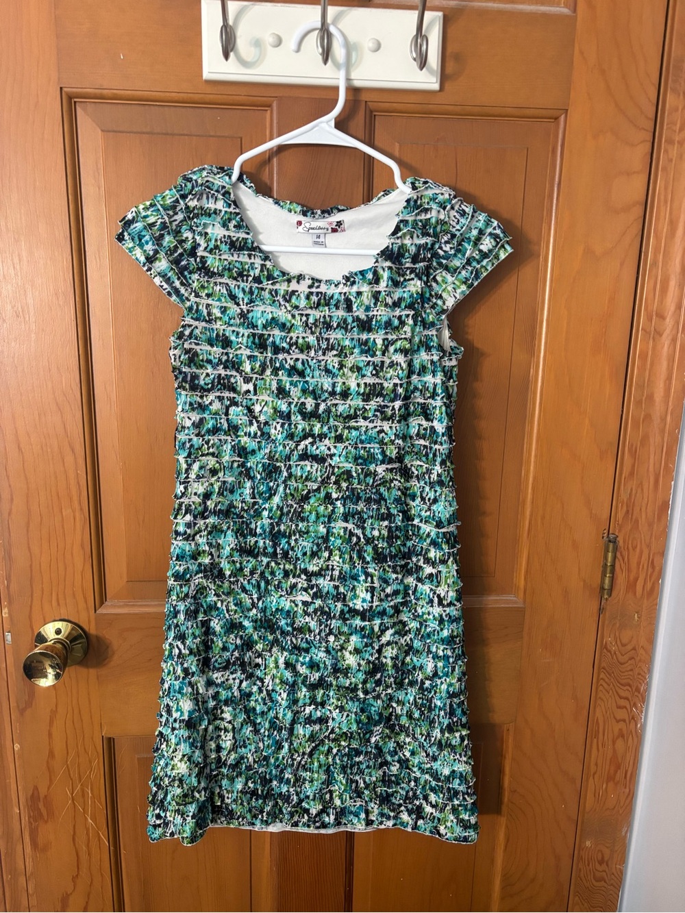 Speechless Blue, Teal & Green Abstract Shift Dress